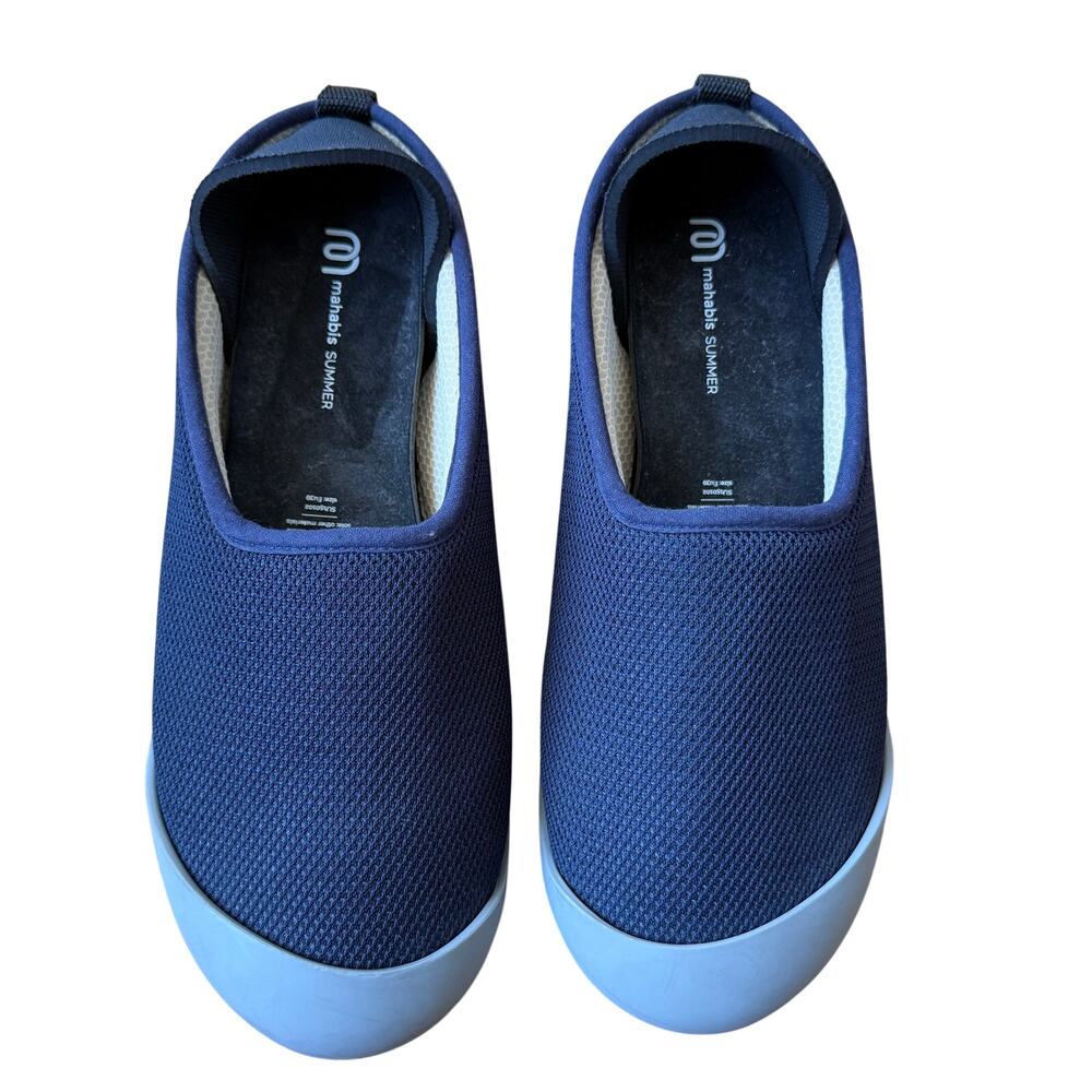 mahabis Navy with Light Blue Toe Casual Slip-Ons